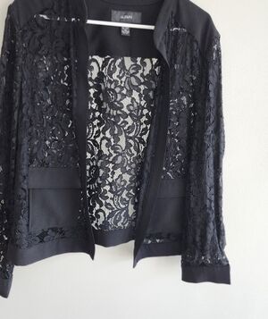 Alfani Black Lace Bomber Jacket